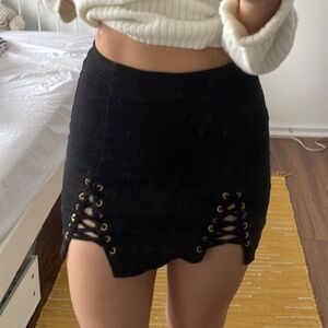 Black mini skirt